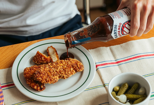 Sauce Barbecue des Sauces Martin sur des tenders de poulet